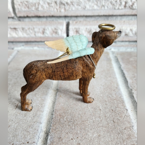 Greyhound/Whippet Angel with Halo Hanging Ornament with stand - Picture 6 of 15